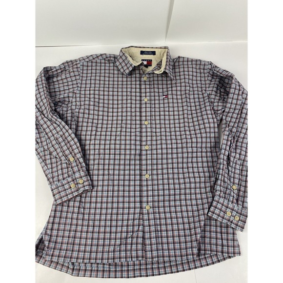 Tommy Hilfiger Other - VTG 90s Tommy Hilfiger Plaid Shirt‎ Button Down Medium M Long Sleeve pocket